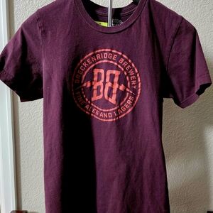 Breckenridge Short Sleeve Tee - Dark Purple with Red Logo